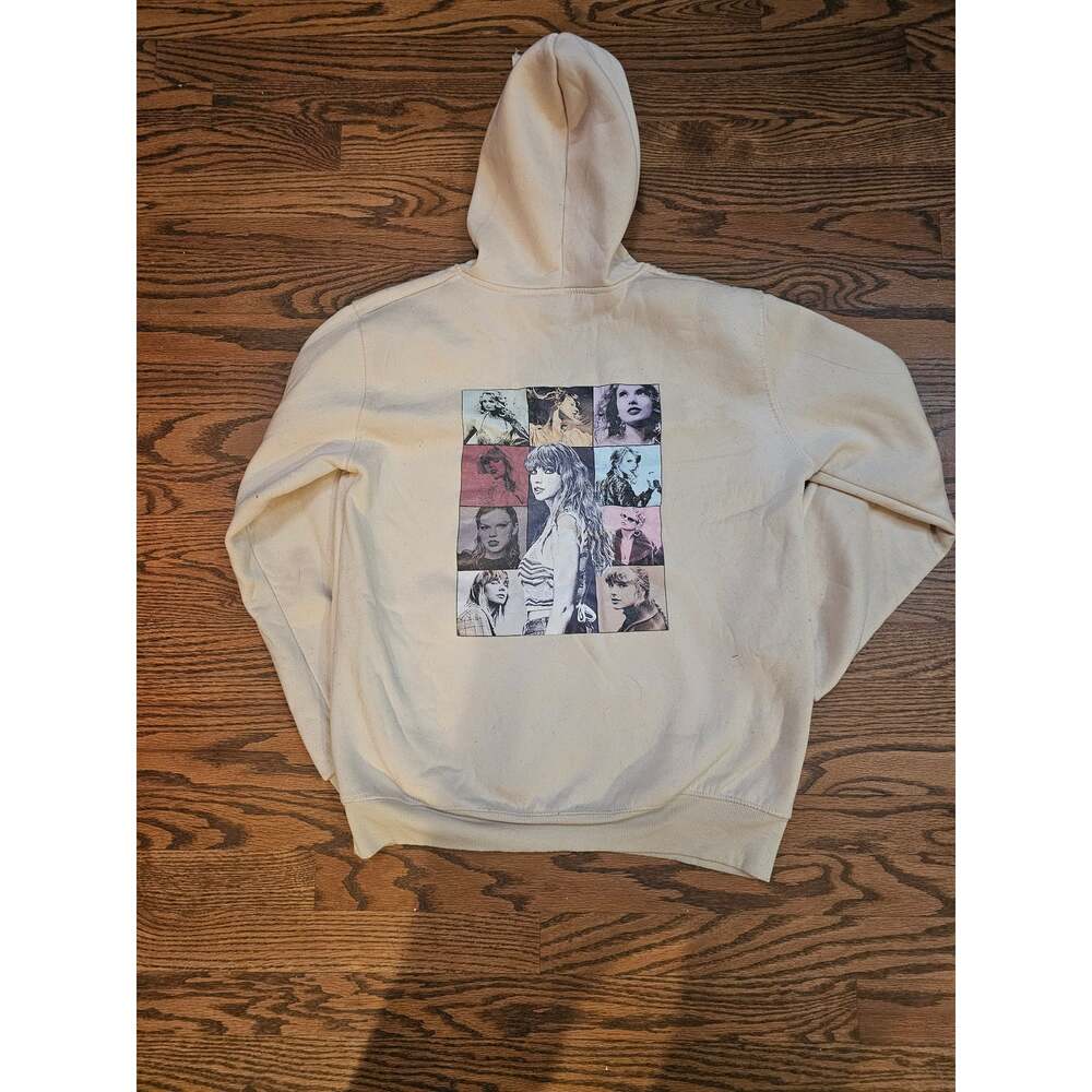 Taylor Swift Eras Tour II Beige Hoodie Colored Photo Collage Size M